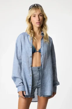 CAMISA DE LINO INDIGO BLUE