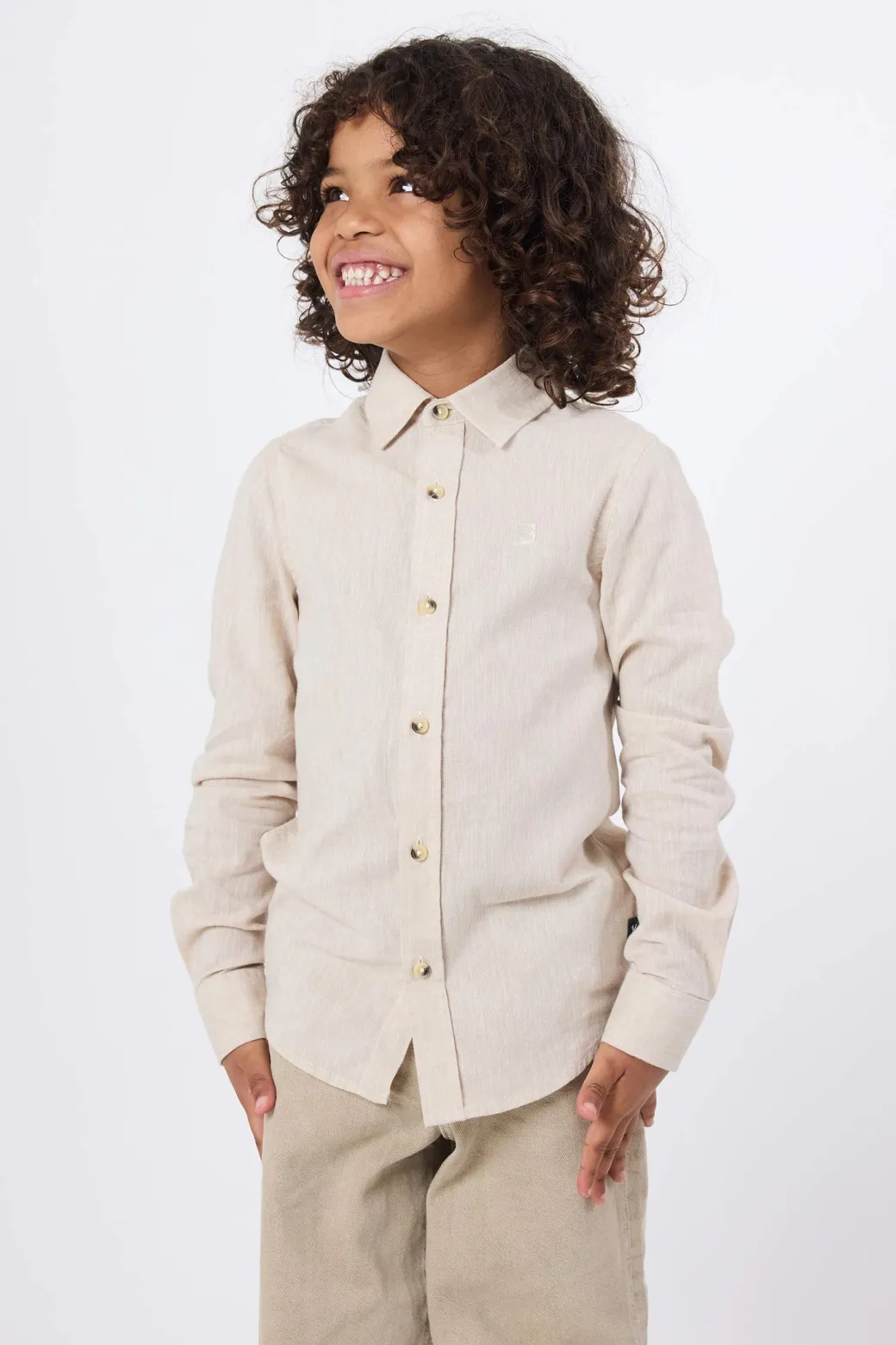 CAMISA KIDS DE LINO ECRU