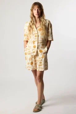 CAMISA MANGA CORTA MUJER TILE ECRU