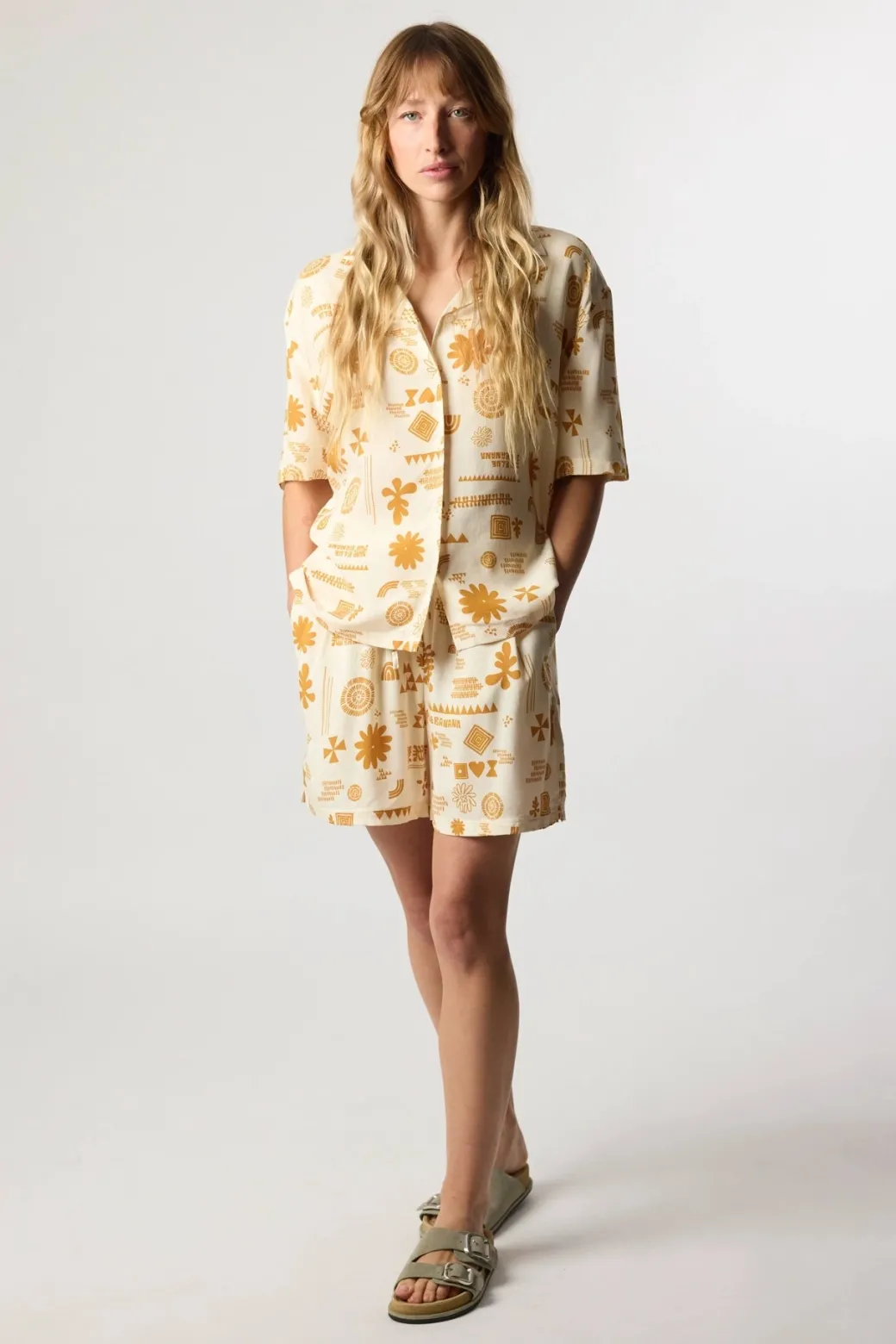 CAMISA MANGA CORTA MUJER TILE ECRU