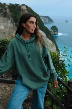 SUDADERA CON CAPUCHA BONFIRE PINE GREEN