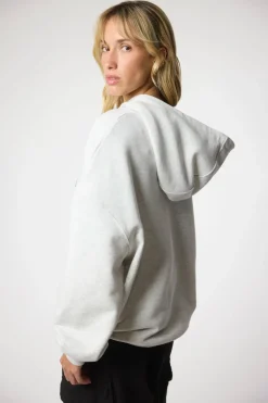 SUDADERA CON CAPUCHA CLEAN LIGHT GREY MELANGE