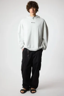 SUDADERA CON CAPUCHA CLEAN LIGHT GREY MELANGE