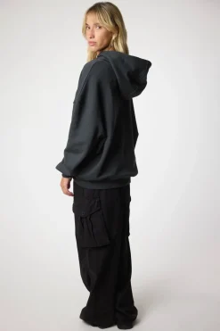 SUDADERA CON CAPUCHA CLEAN ANTRACITA