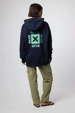 SUDADERA CON CAPUCHA FOAM AZUL MARINO