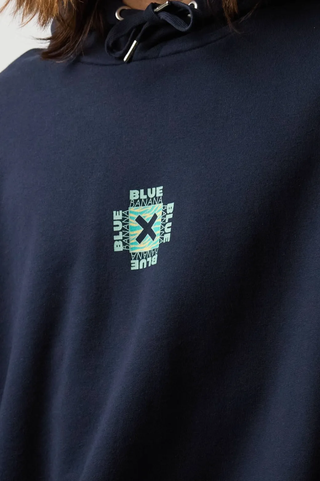SUDADERA CON CAPUCHA FOAM AZUL MARINO