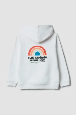 SUDADERA CON CAPUCHA KIDS RAINBOW BLANCA