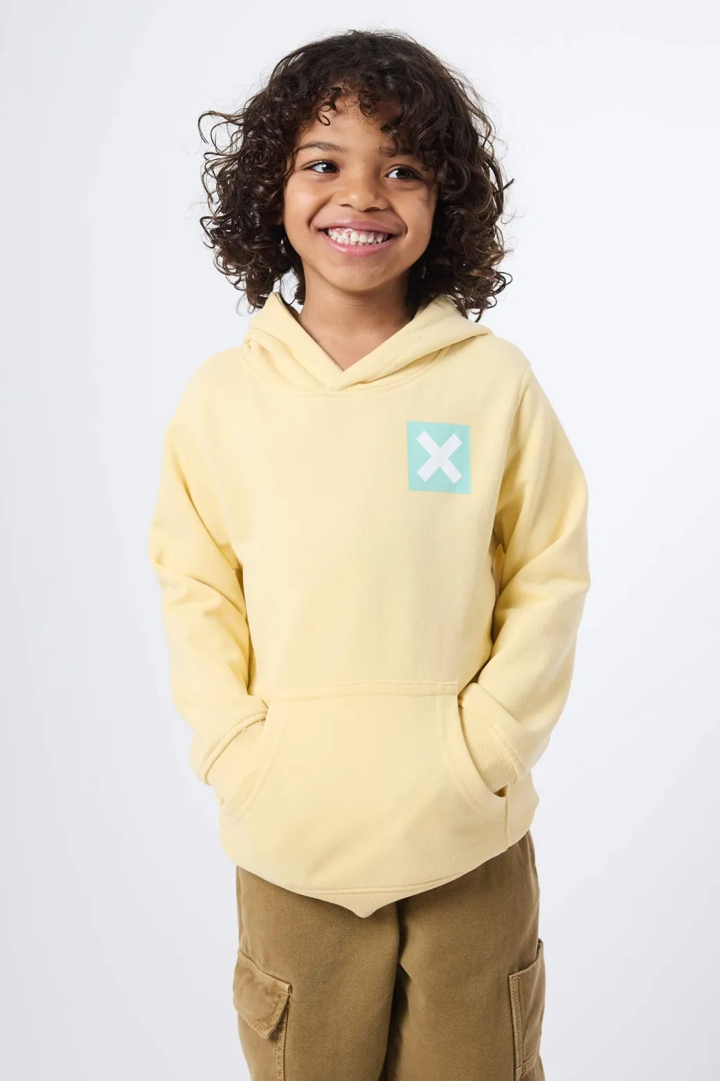 SUDADERA CON CAPUCHA KIDS NATURE LIGHT YELLOW