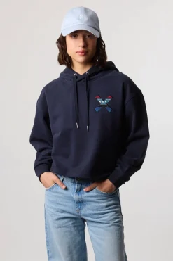 SUDADERA CON CAPUCHA MUJER CLASSIC AZUL MARINO