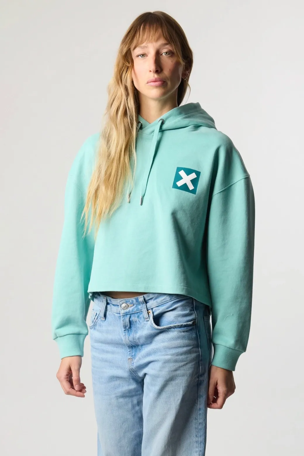 SUDADERA CON CAPUCHA MUJER NATURE ACQUA