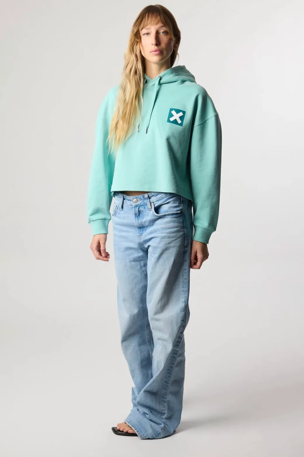 SUDADERA CON CAPUCHA MUJER NATURE ACQUA