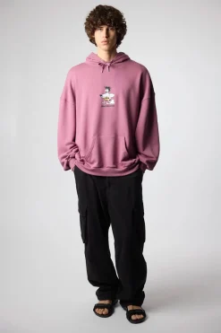 SUDADERA CON CAPUCHA WIPEOUT BERRY