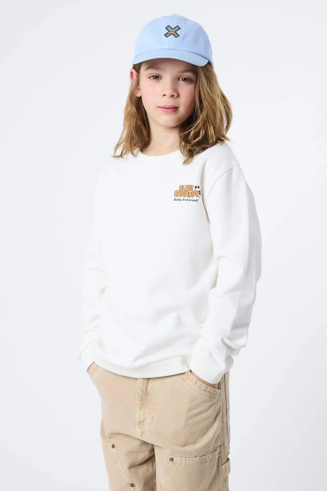 SUDADERA KIDS FORECAST BLANCO ROTO